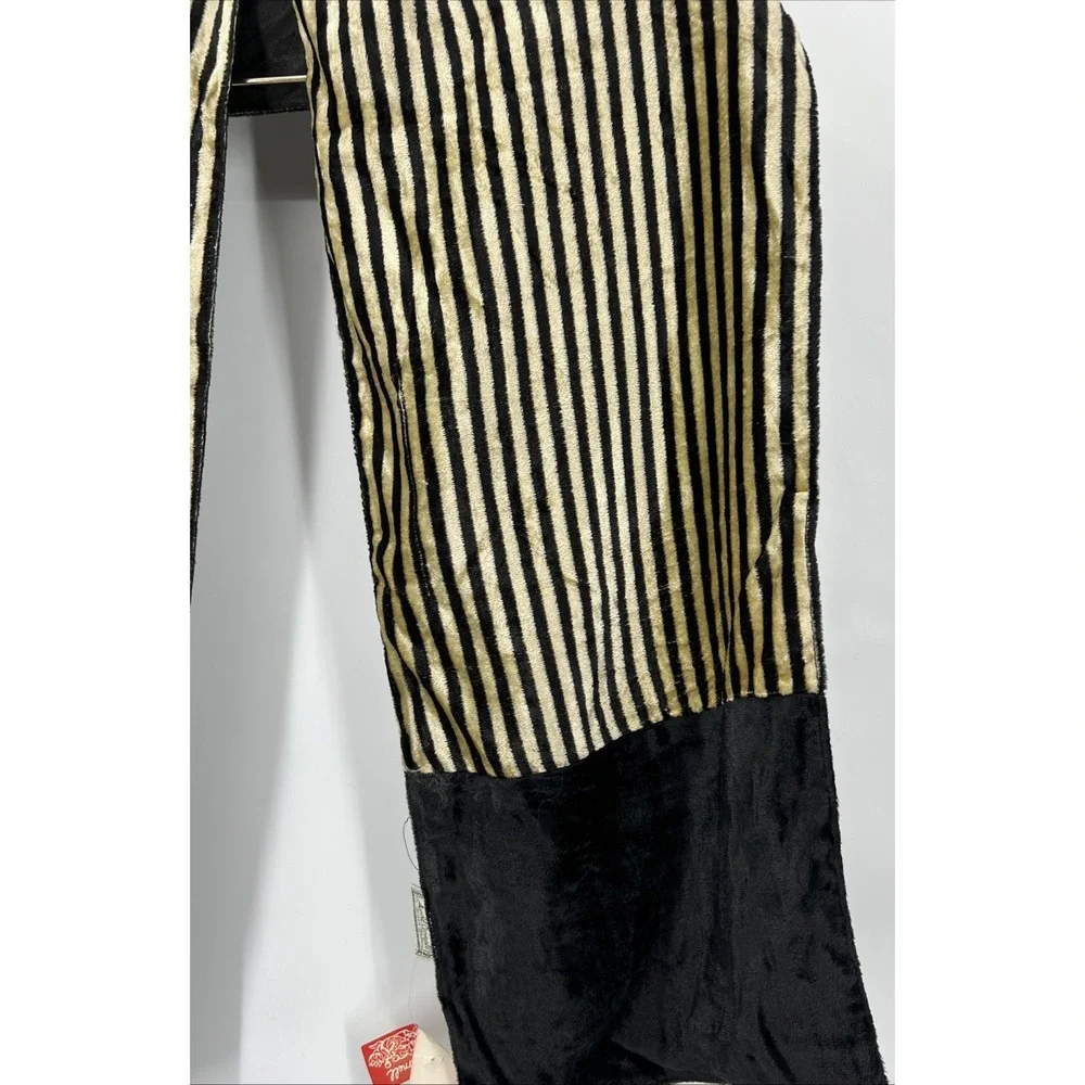 Vintage April Cornell Scarf Striped Velvet Lined Floral Boho Romantic‎